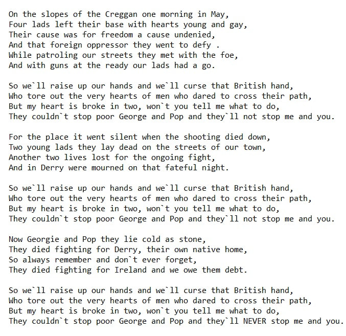 George and Pop lyrics
