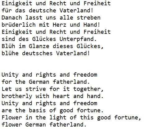 German national anthem lyrics with English translation