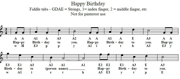 Happy birthday violin sheet music for beginners