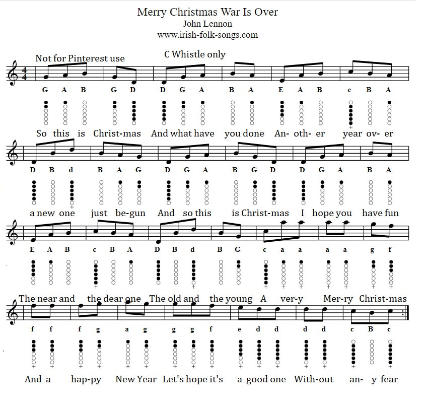 Happy Christmas sheet music by John Lennon in C Major