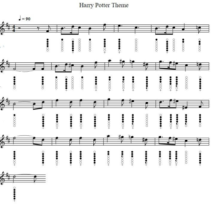 Harry Potter sheet music in D Major