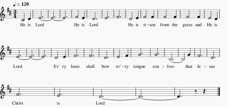 He is Lord sheet music score in the key of D Major