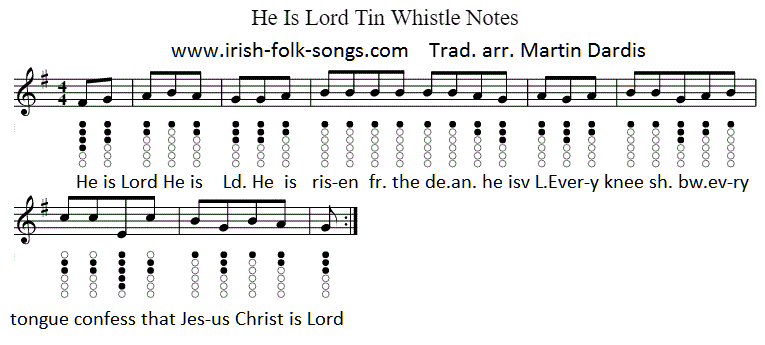 He is Lord tin whistle notes