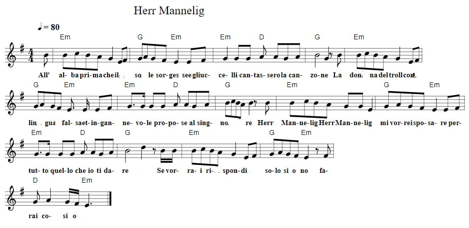 Herr Mannelig Piano Sheet Music With Chords
