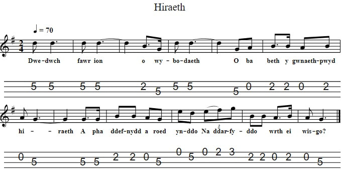 Hiraeth mandolin tab