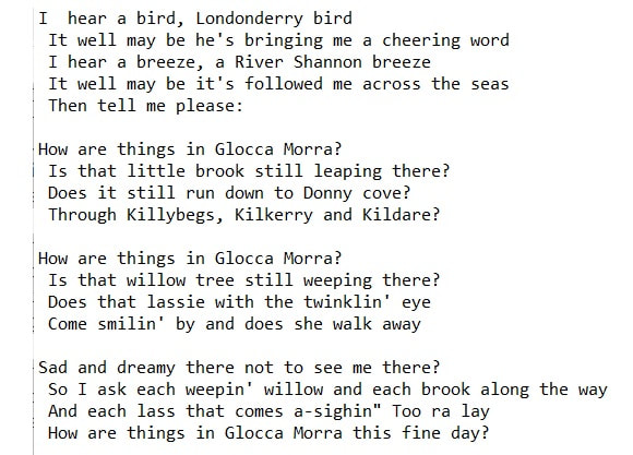 How are things in Glocca Morra lyrics