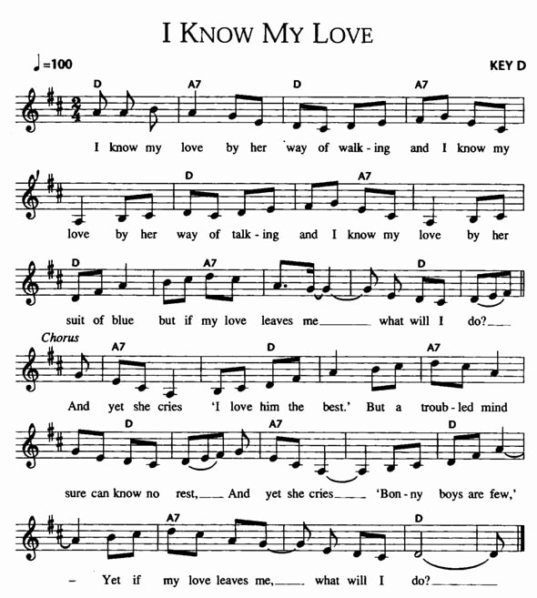 I know my love sheet music lyrics and chords