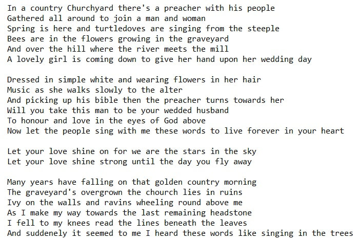 In a country Churchyard lyrics