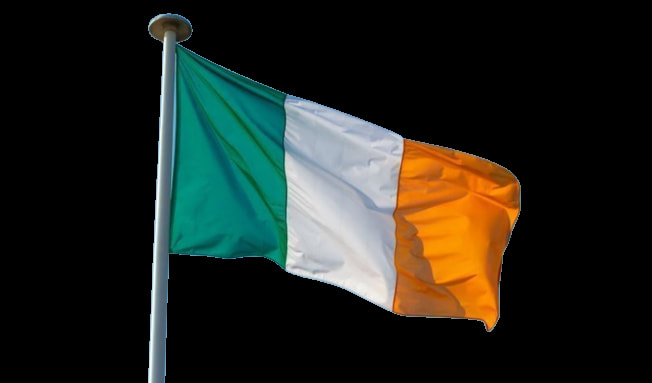 Irish flag flying