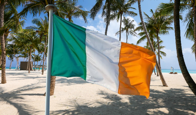 Irish flag on beech