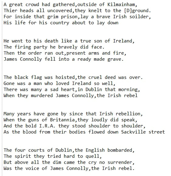 James Connolly Lyrics