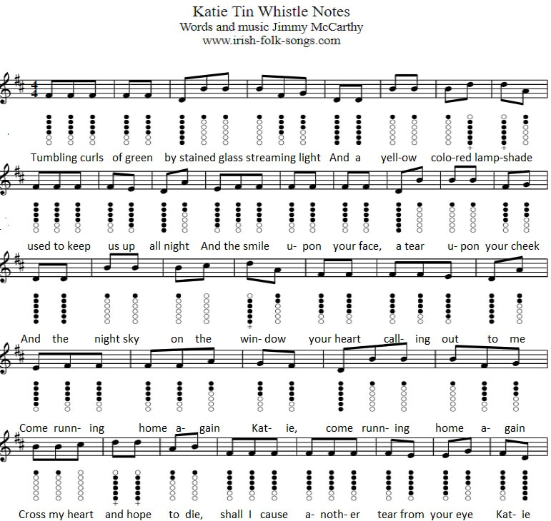 Katie sheet music notes