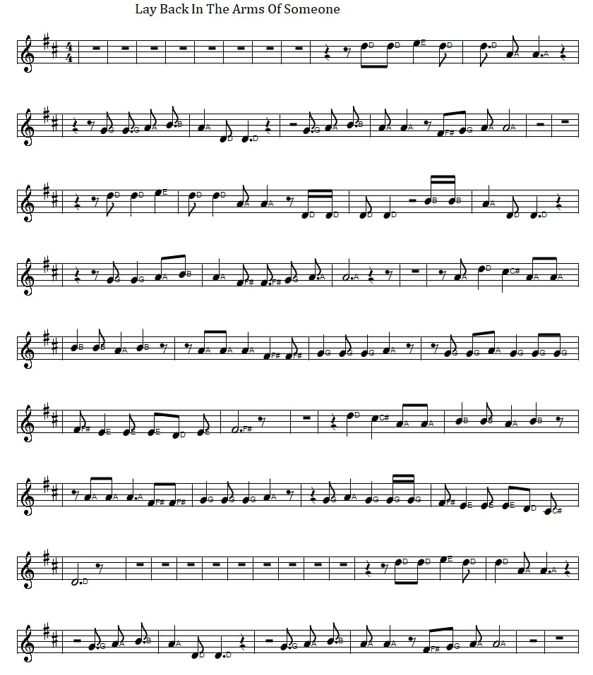 Lay Back In The Arms Of Someone sheet music by Smokie