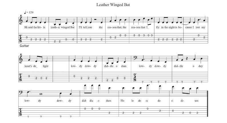 leather wing bat guitar tab