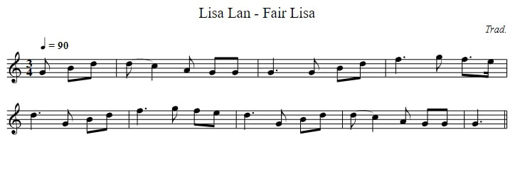 Lisa Lan Sheet Music Notes In The Key Of C Major