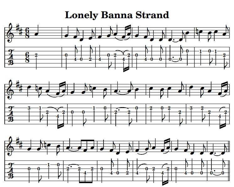 Lonely Banna Strand Guitar Tab