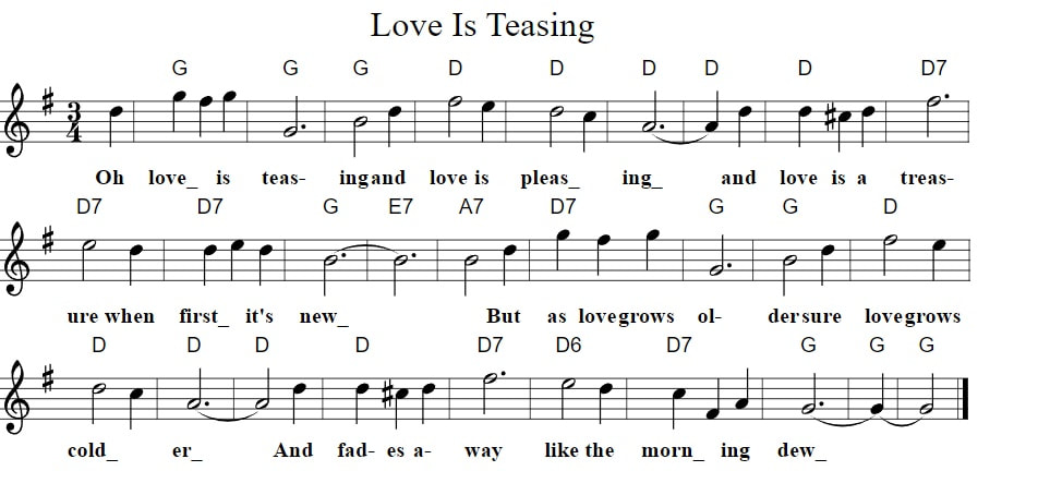 Love is teasing piano sheet music