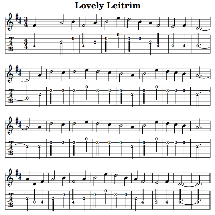 Lovely Leitrim guitar tab