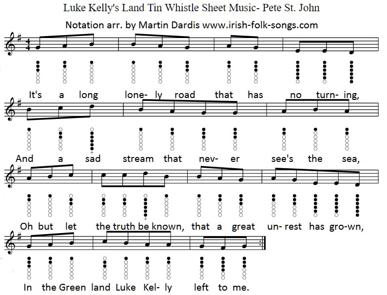 Luke Kelly's land sheet music