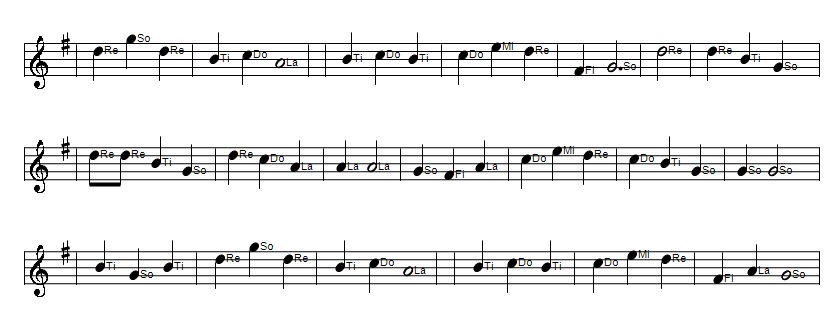 The Manchester rambler sheet music notes in do re mi solfege part 2