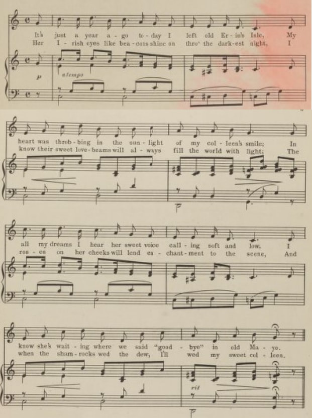 Moonlight in Mayo original sheet music with lyrics