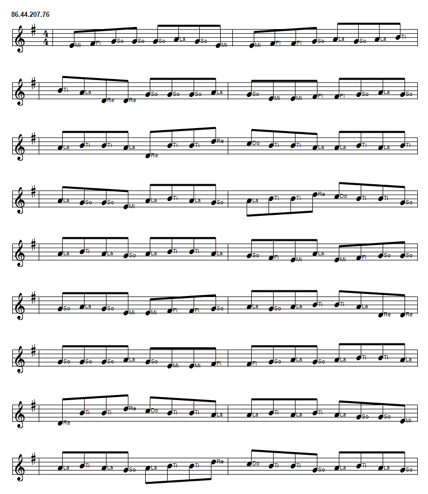 Moonlight shadow piano sheet music notes in G Major