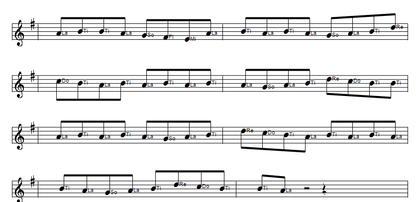 Moonlight shadow sheet music notes in G Major part 2