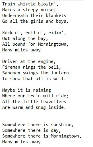 Morningtown ride lyrics by The Seekers