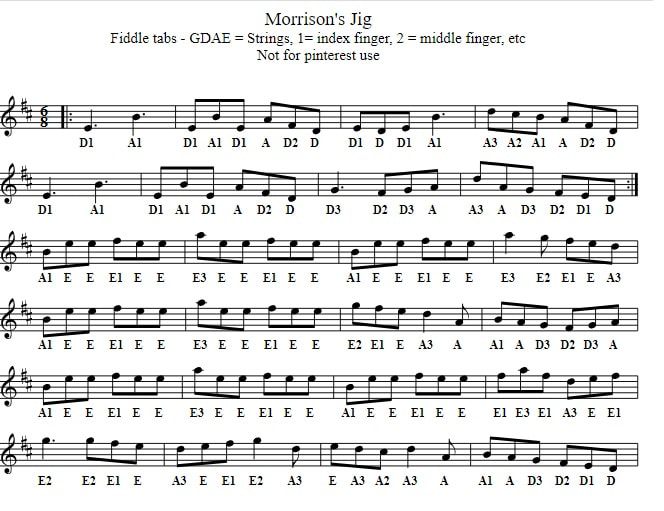 Morrison's Jig violin sheet music
