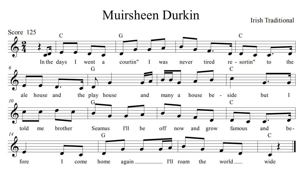 Mursheen Durkin sheet music lyrics and chords