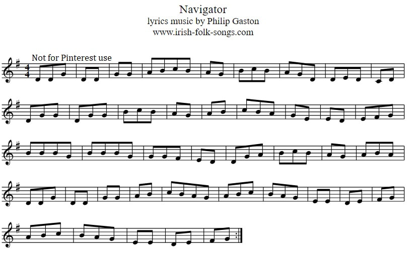 Navigator Tin Whistle Sheet Music By The Pogues in the key of G Major