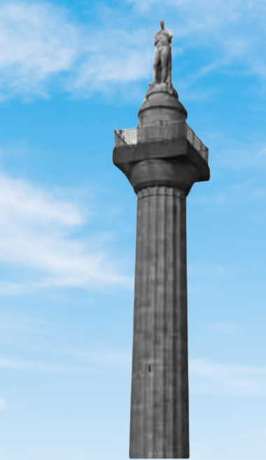 Nelson's pillar in blue sky Dublin
