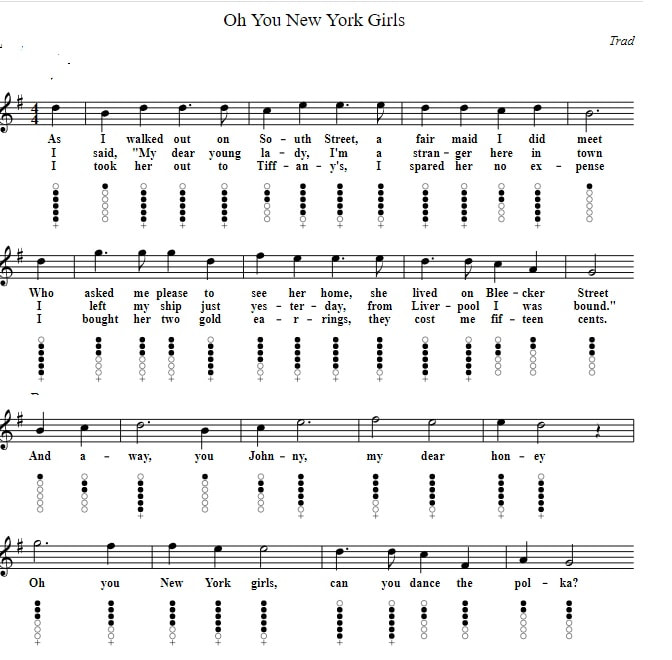 New York girls can you dance the polka sheet music notes