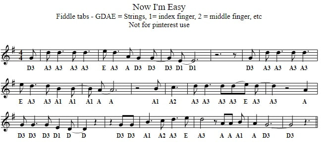 Now I'm easy / the cocky farmer violin sheet music for beginners