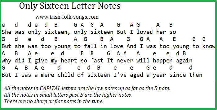 Only Sixteen Music Letter Notes By Dr Hook