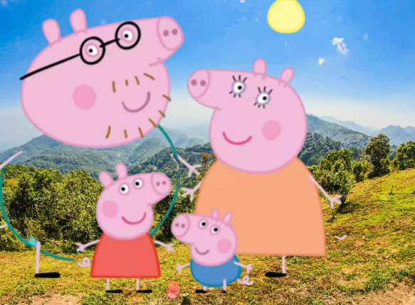 Peppa pig and family