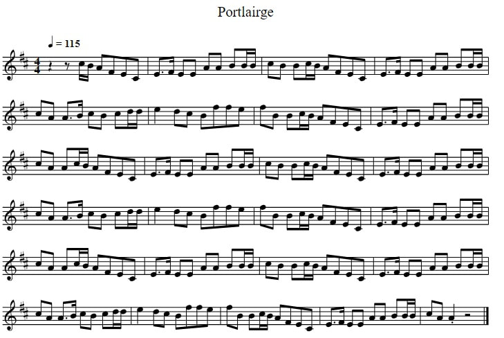 Portlairge sheet music in D Major