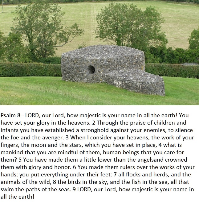 Psalm 8 with photo of Irish countryside