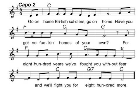 Go On Home British Soldiers I R A Lyrics Guitar Chords Irish