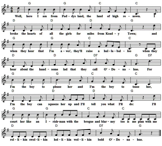 Bold O'Donahue sheet music [ Irish Folk Song ]