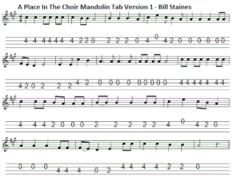 a place in the choir mandolin sheet music