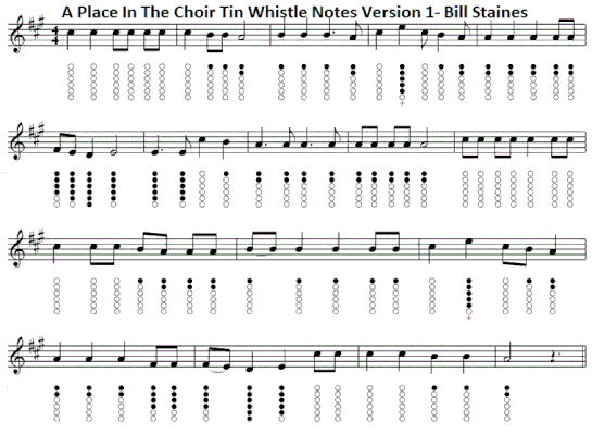 a place in the choir tin whistle sheet music