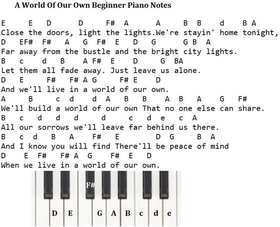 A World of our own easy piano notes