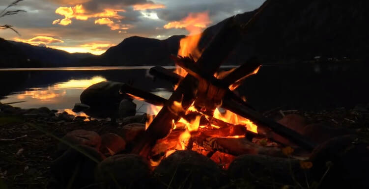 Campfire at night