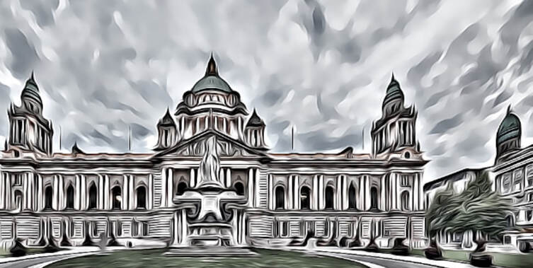 City hall cartoon Belfast