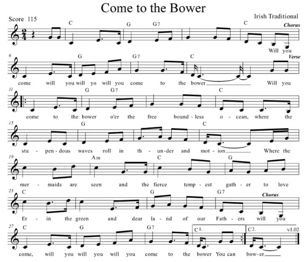 Come to the bower sheet music