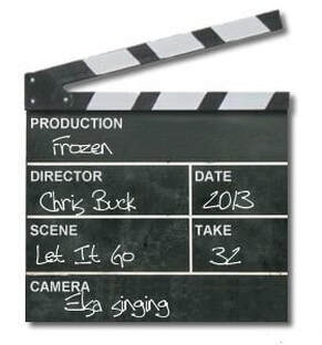 Let it go clapper board from the movie Frozen