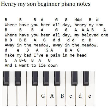 Henry my son beginner piano notes