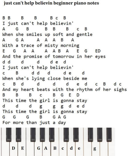 I just can't help believing beginner piano notes