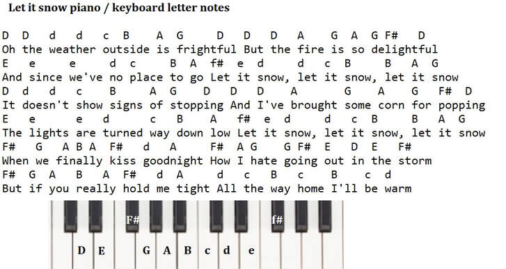 let it snow piano letter notes